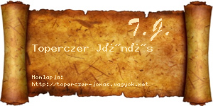 Toperczer Jónás névjegykártya